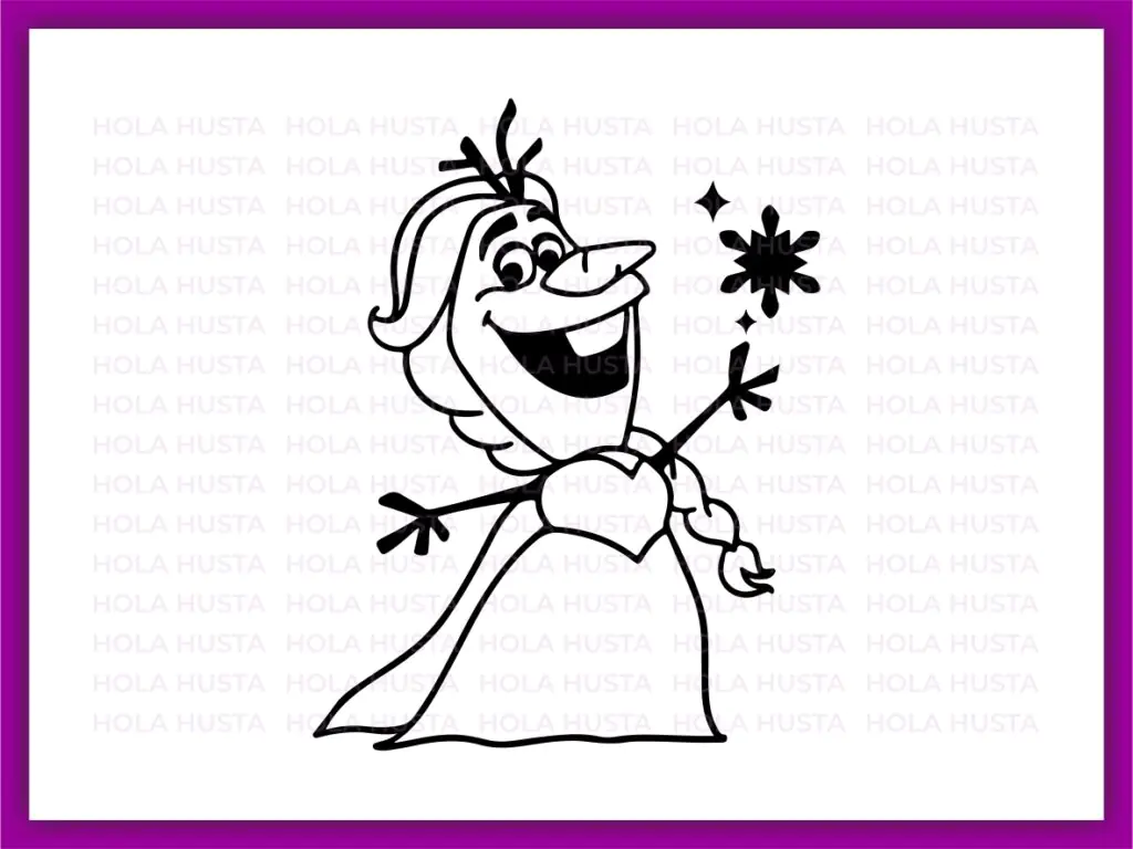 Olaf SVG Frozen Elsa Dress Outline Silhouette Vector