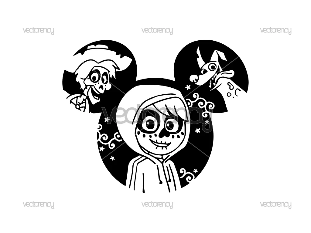 Coco SVG Silhouette Disneyland Ears Clipart Image Download