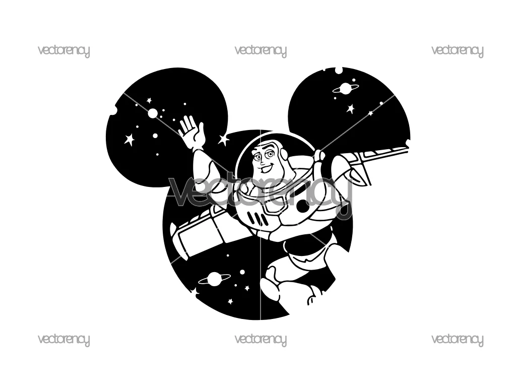Toy Story SVG Buzz Lightyear Ears Mickey Mouse Silhouette