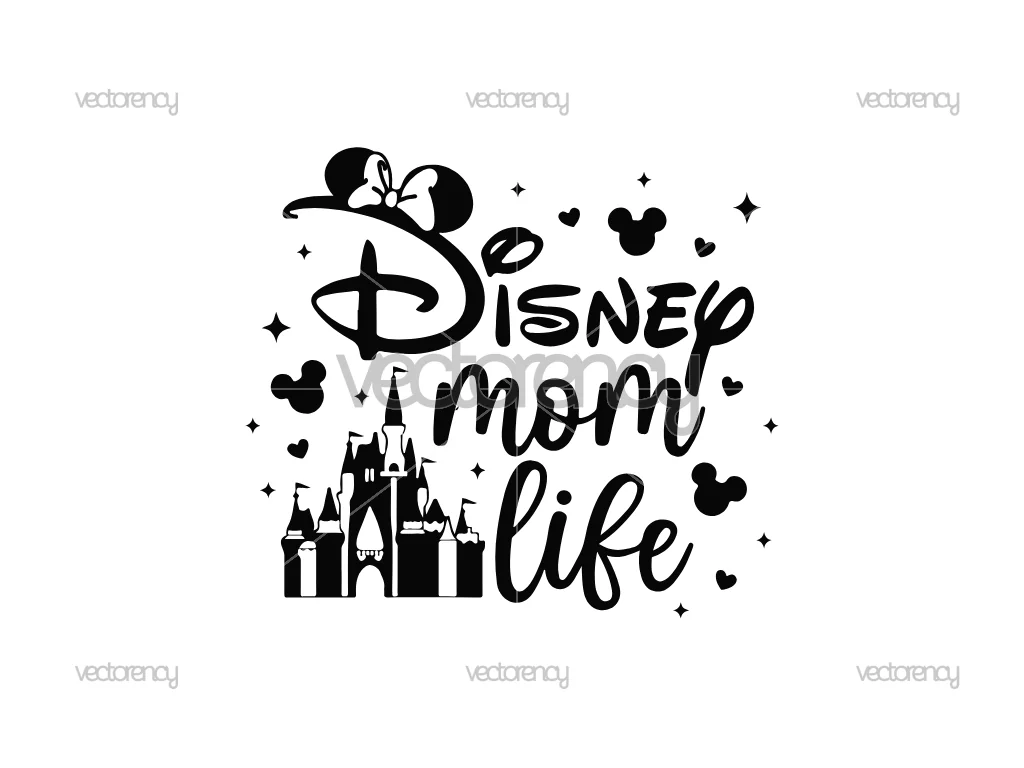 Mom Life SVG Mom Vacation Mother's Day SVG Magical Castle Vector PNG
