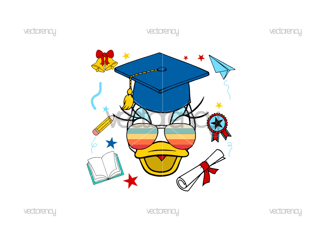 Daisy Duck Graduation SVG PNG Vector