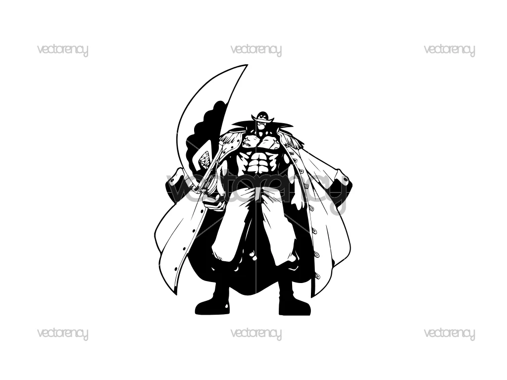 White Beard One Piece Decal Sticker Anime SVG