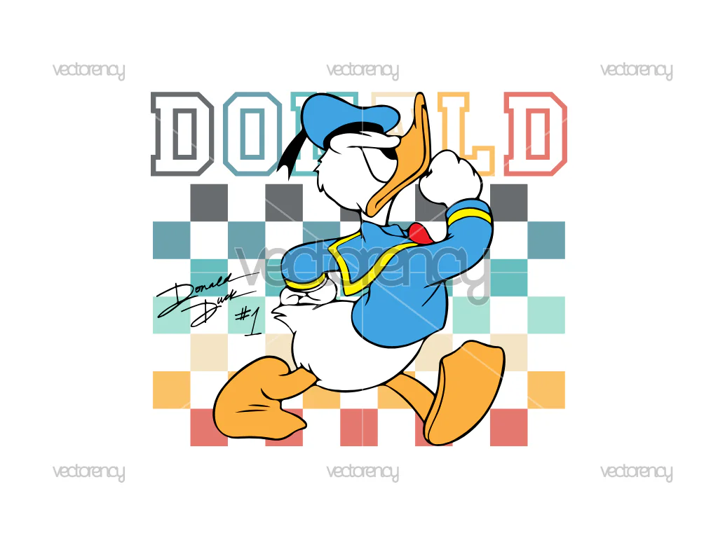 Donald Duck Vintage Disney Vector SVG