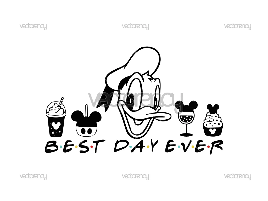 Best Day Ever Drinks And Foods Donald Duck PNG