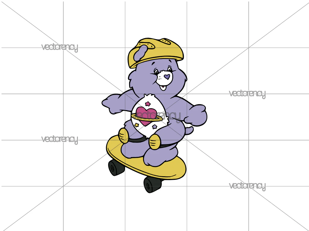 Daydream Bear PNG Playing Skateboard Vector