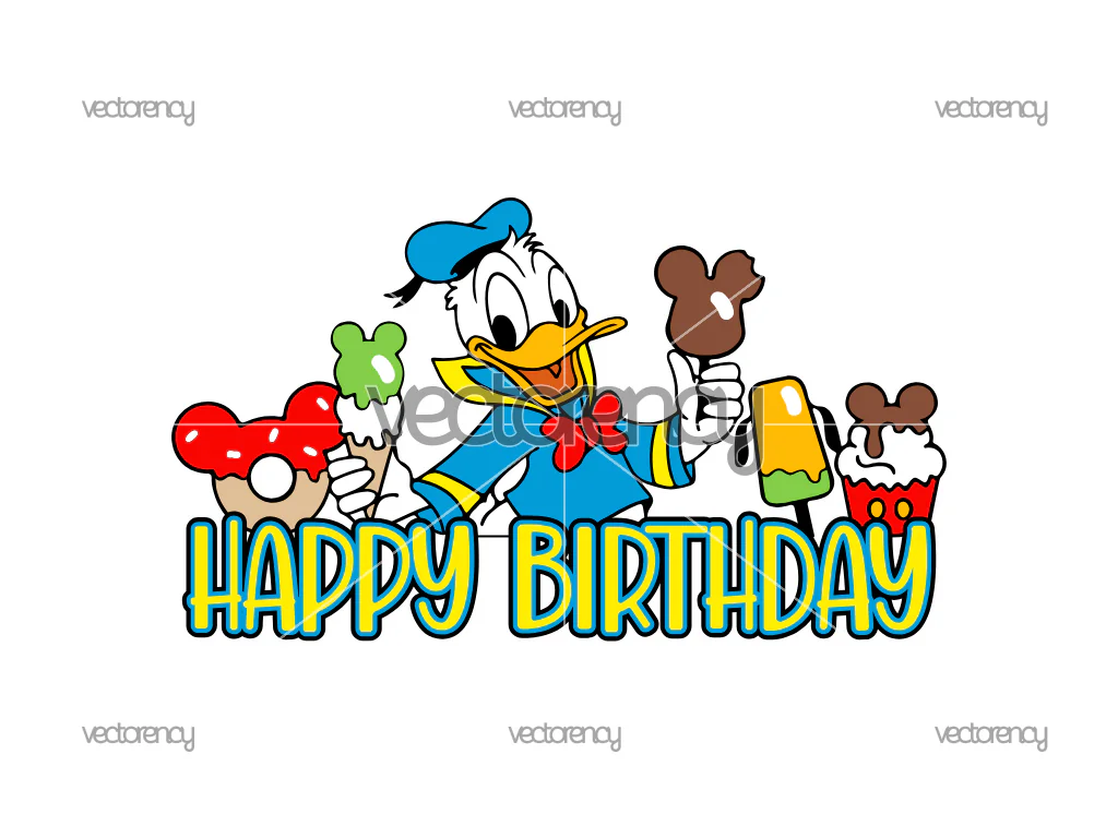 Donald Duck Cake Topper Printable Birthday Download