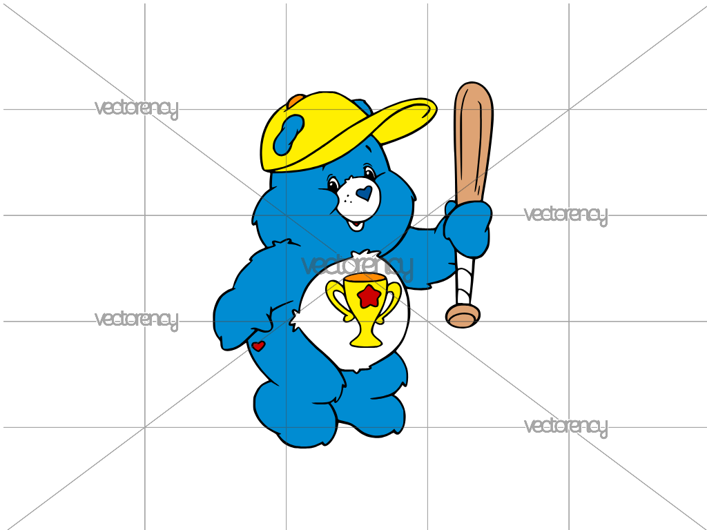 Champ Bear in the Cap Care Bear Clipart Vector