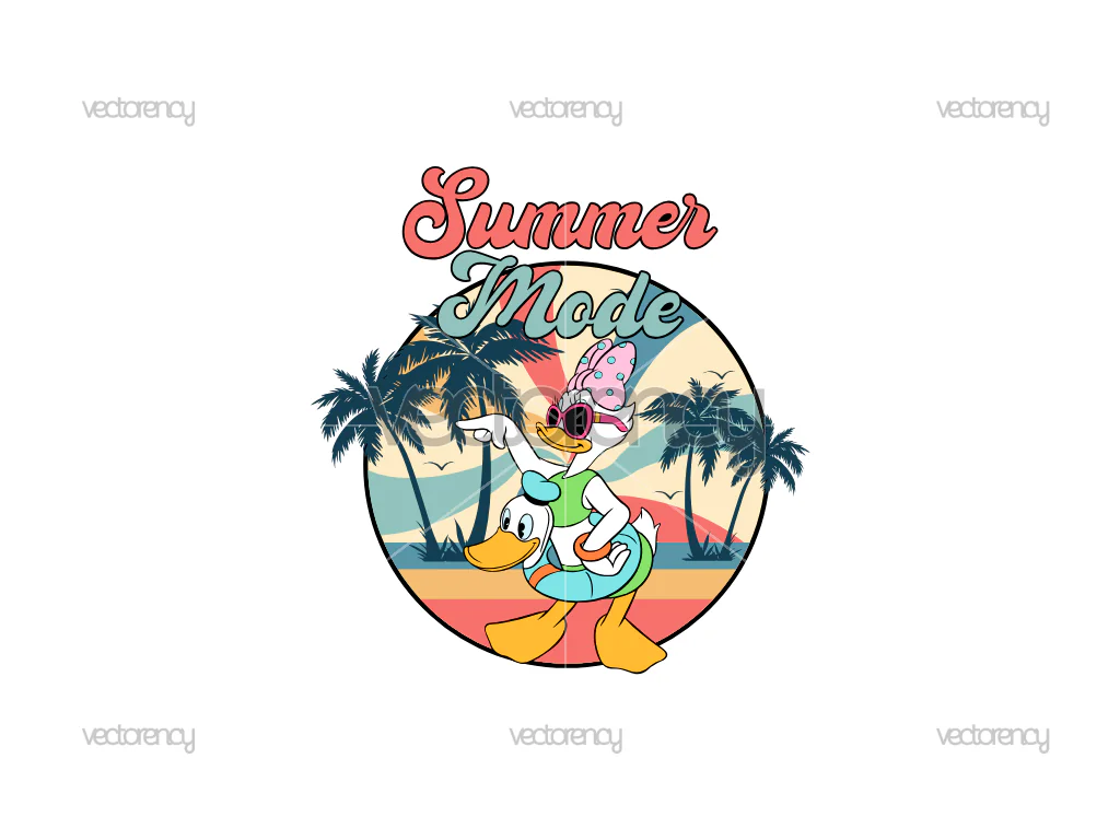 Daisy Duck Retro Summer Mode Summer Trip Vacay Mode Magical Kingdom SVG Vector