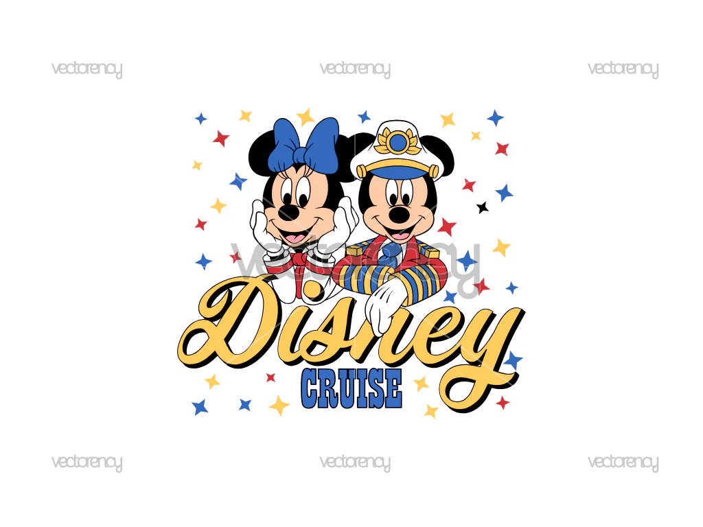 Mickey and Minnie Mouse Cruise Trip SVG Mouse Captain Vector PNG