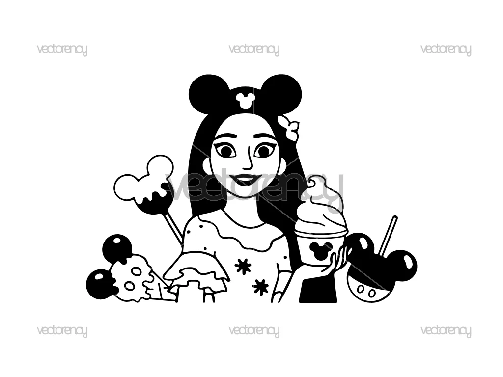 Charm Isabela SVG Disneyland Snacks Clipart