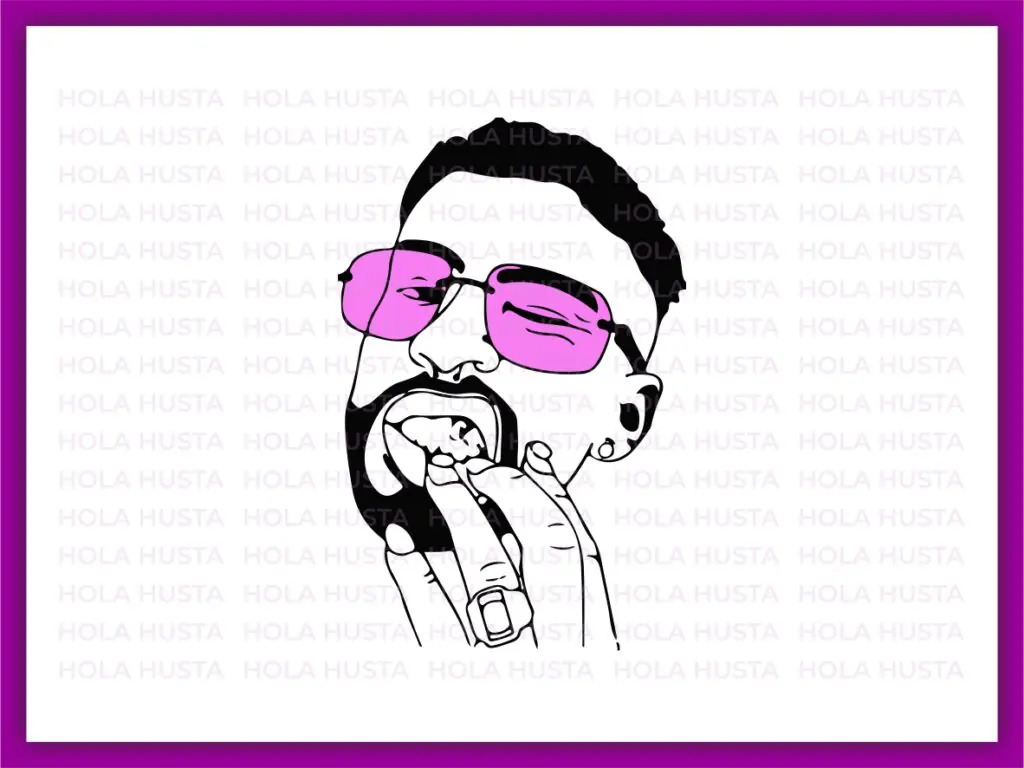 Bad Bunny Cool Glasses Vector SVG Image Bad Bunny Outline