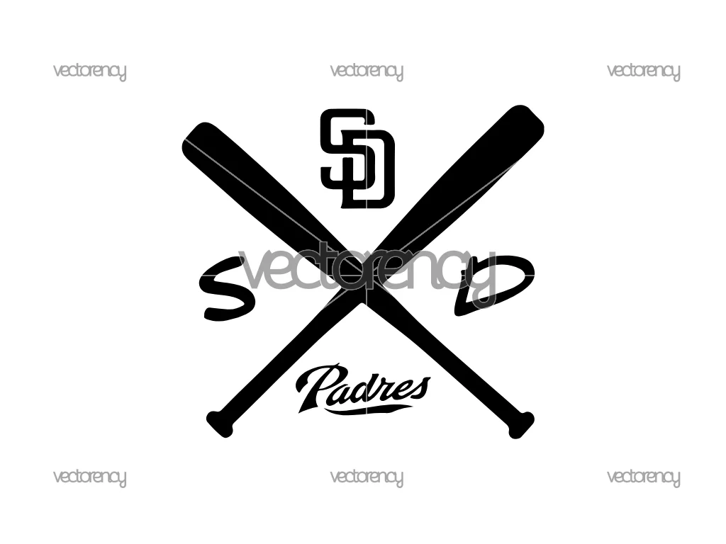 San Diego Padres Crossed Bats PNG SVG