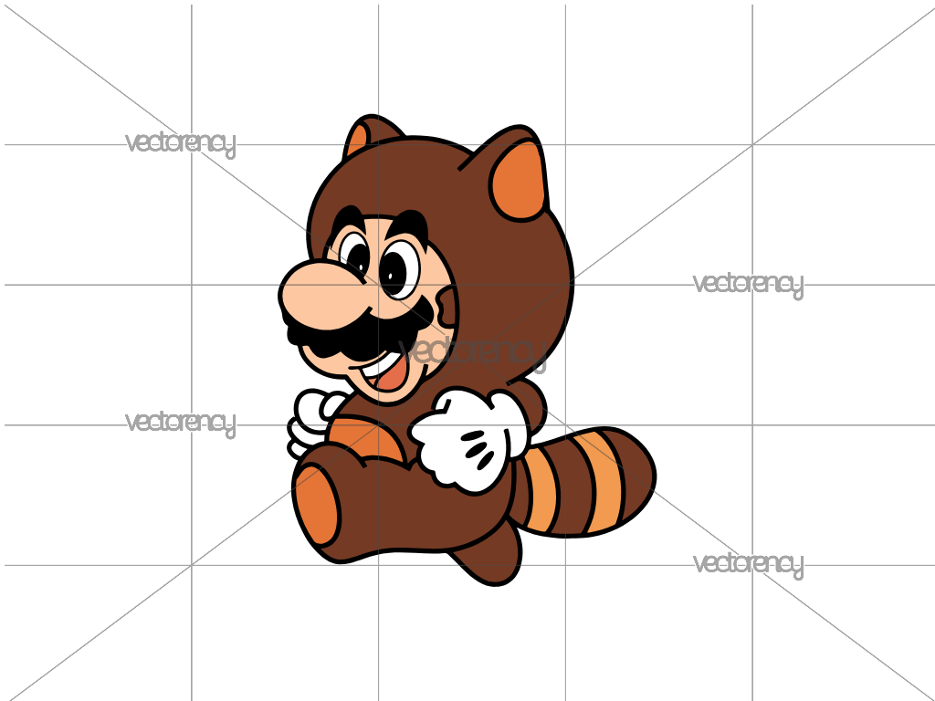 Super Mario Raccoon Costume Vector