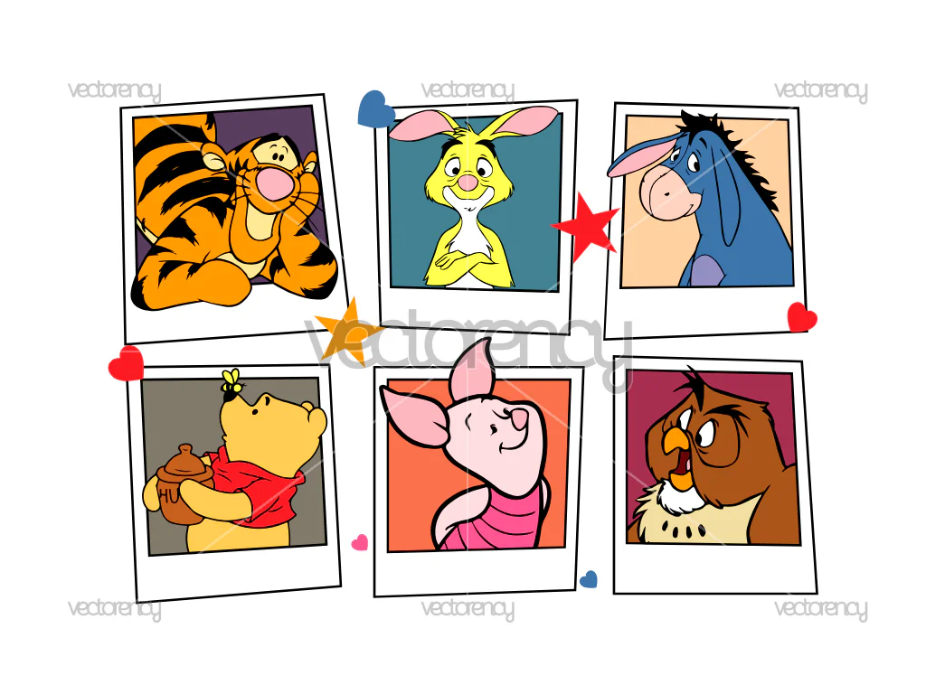 Winnie the Pooh Bear and Friends Cute Bear SVG Vector