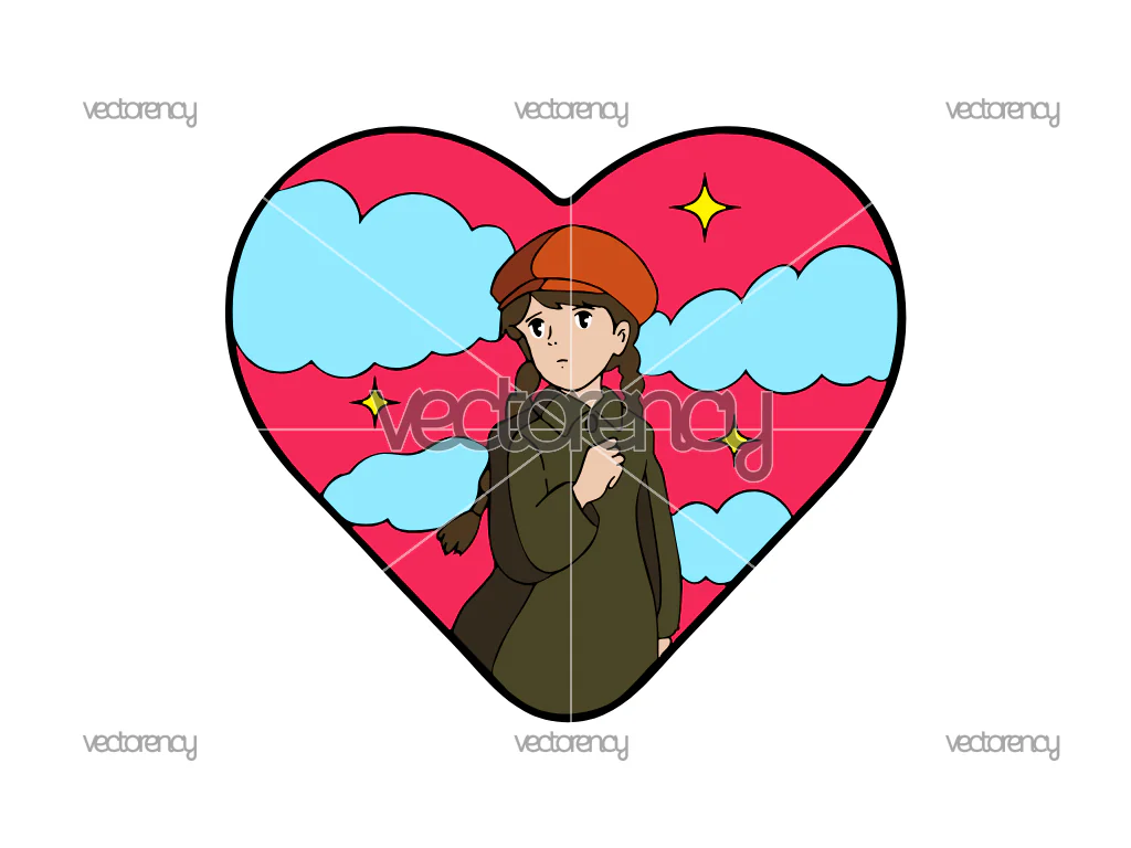 Sheeta Castle in the Sky Love Frame Ghibli Vector