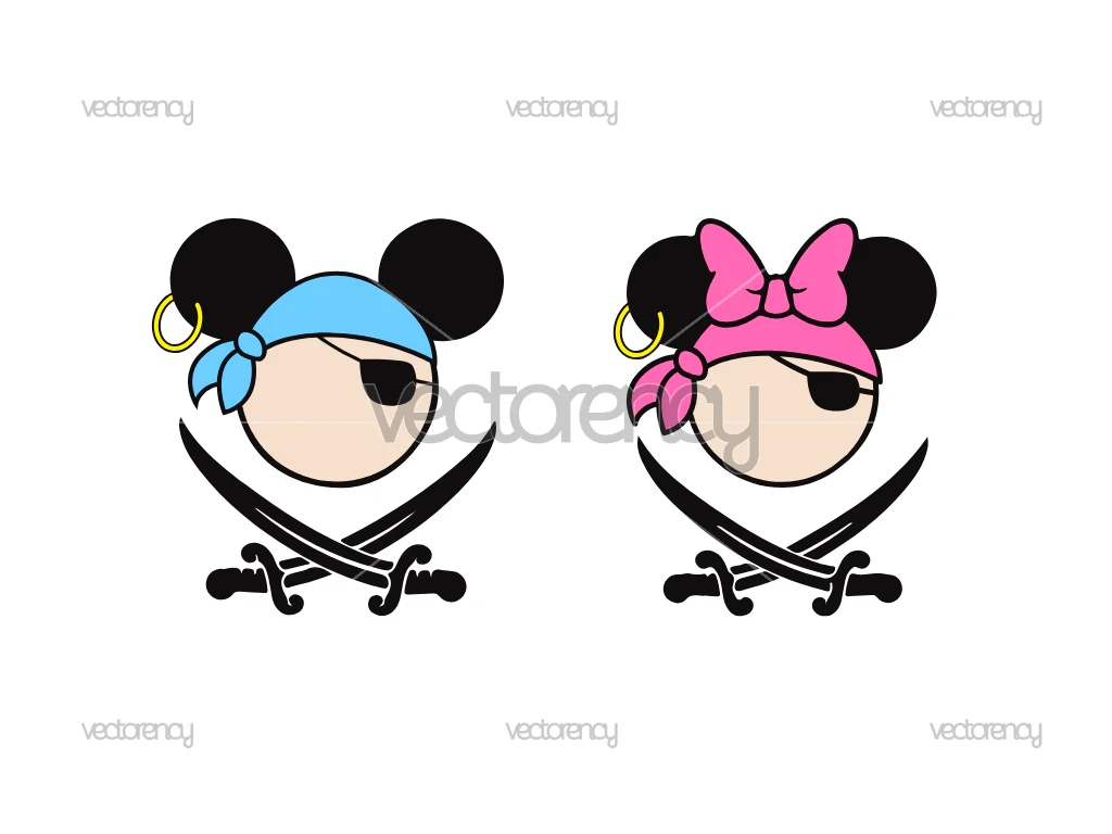Mouse Pirate SVG Pirates Vacay Mode PNG
