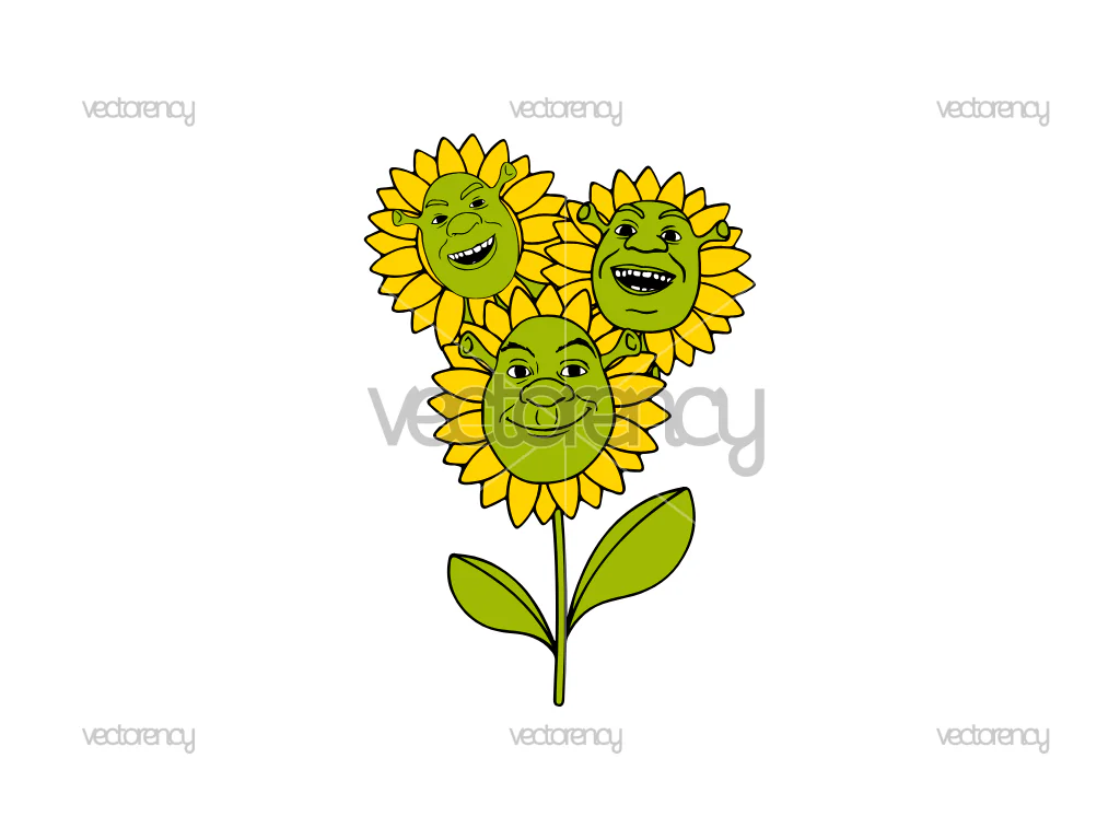 Shrek Sunflowers SVG PNG Vector