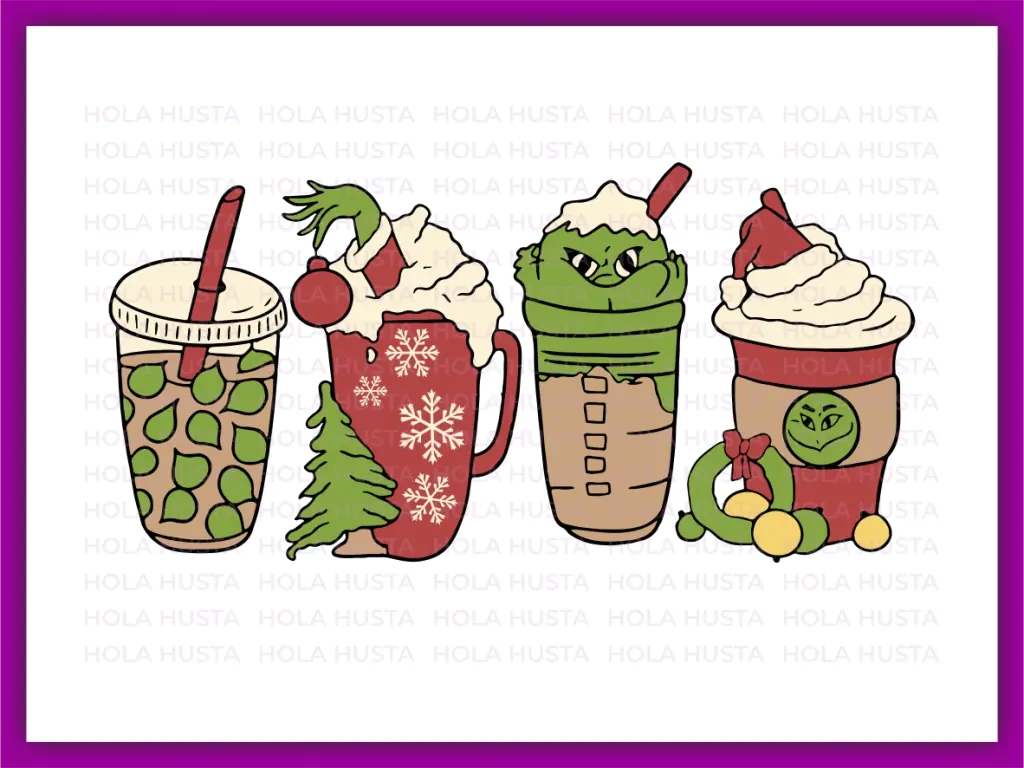 Coffee drinks Grinch Christmas PNG Image