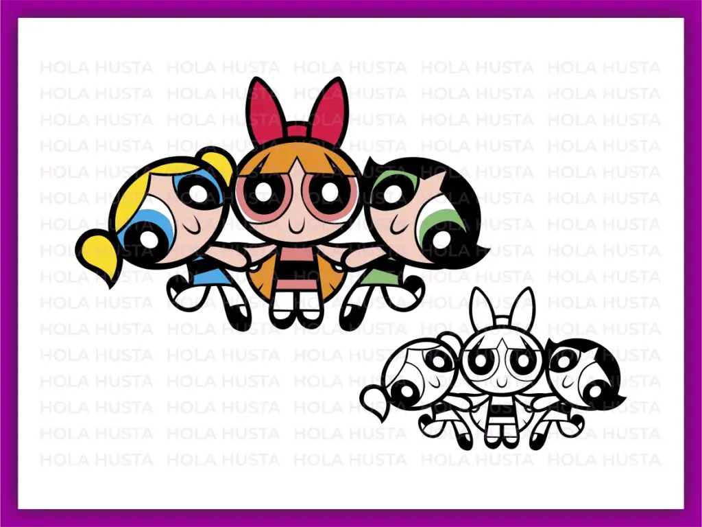 The Powerpuff Girls SVG Black and Layered