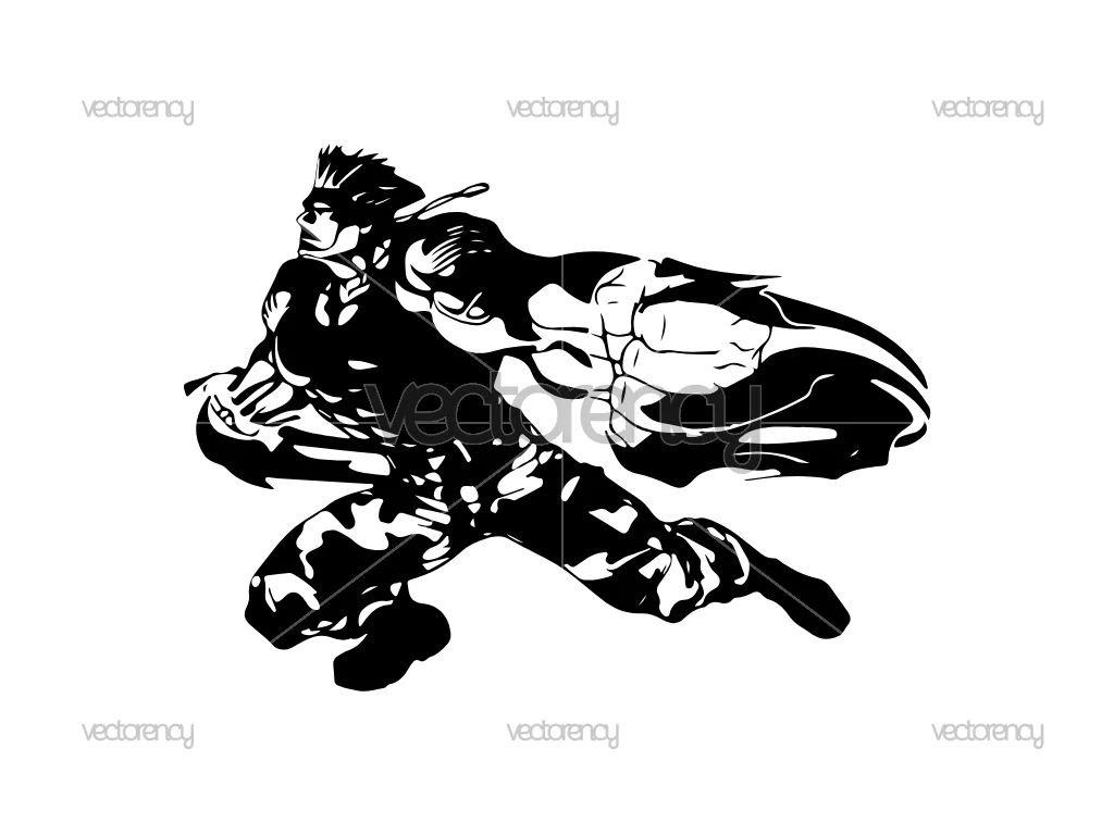 Guile Street Fighter Decal SVG Vector