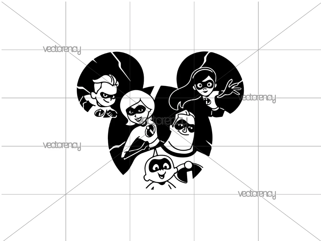 The Incredibles SVG Black Silhouette