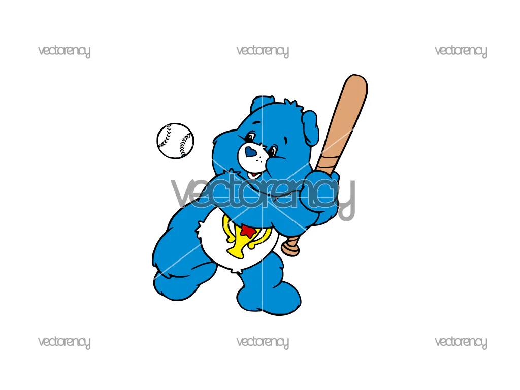 Champ Bear Playing Baseball SVG Vector PNG