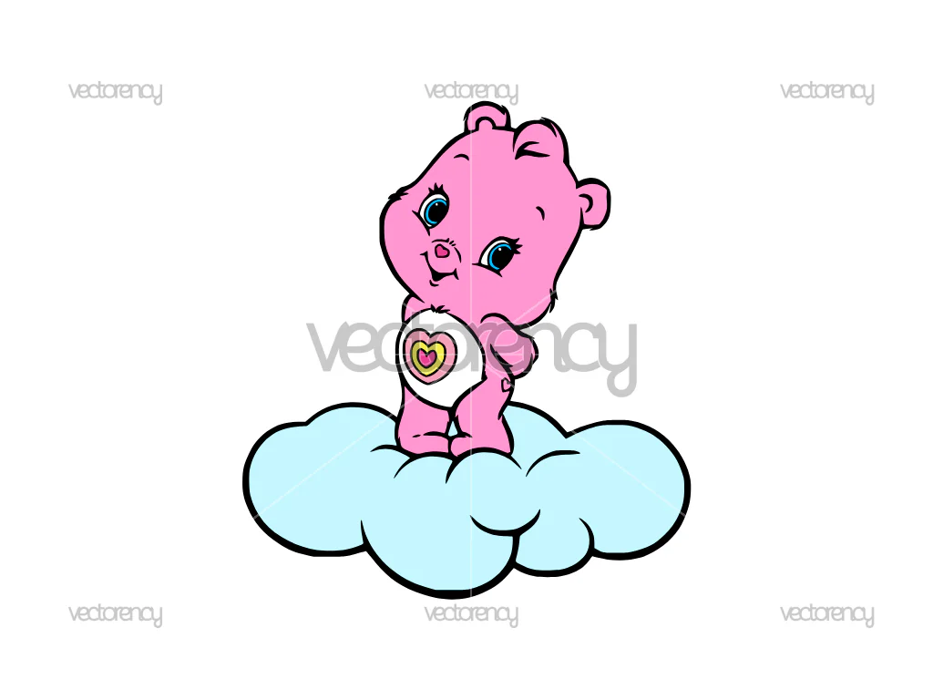 Wonderheart Bear on the Cloud Image Clipart
