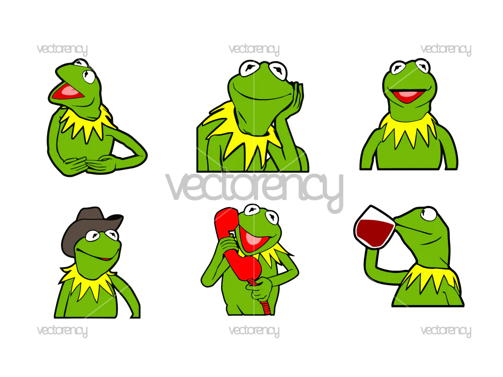 Kermit the Frog Muppet Sesame Street Vector SVG