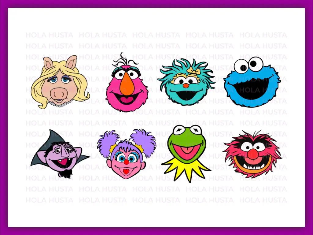 Sesame Street Faces Cartoon SVG Bundle, Elmo Kermit