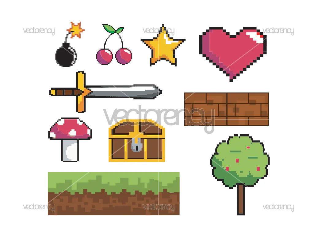 Videogame Pixel Vector PNG SVG