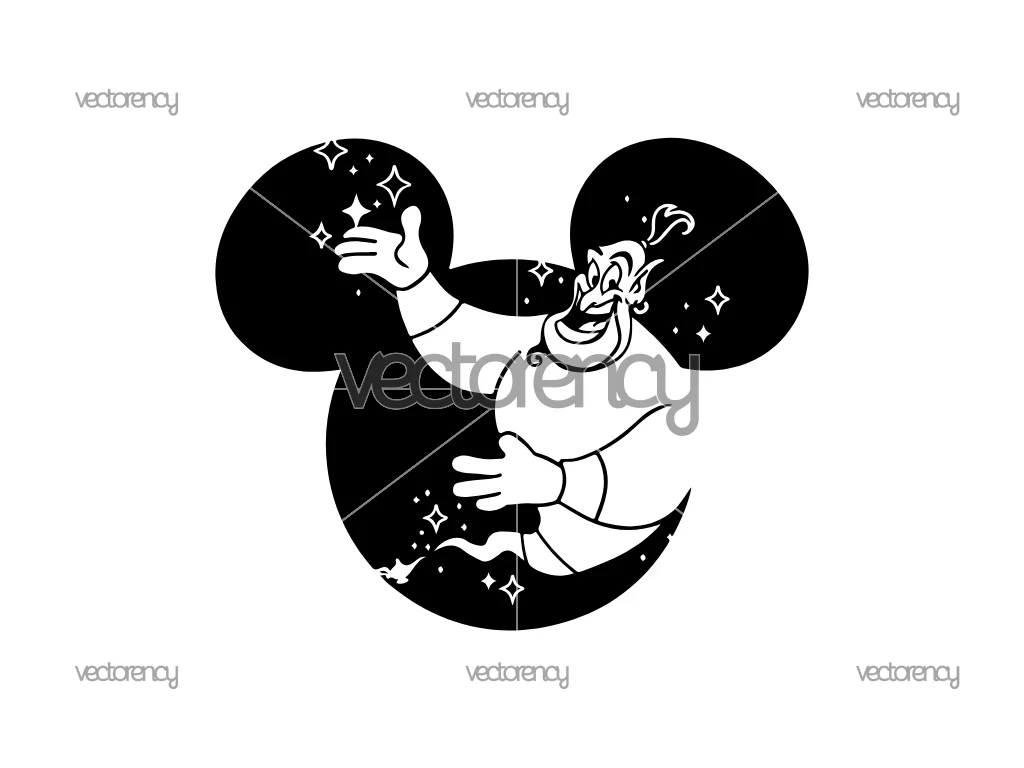 Genie SVG Aladdin Disneyland Vector Ears silhouette PNG Cartoon