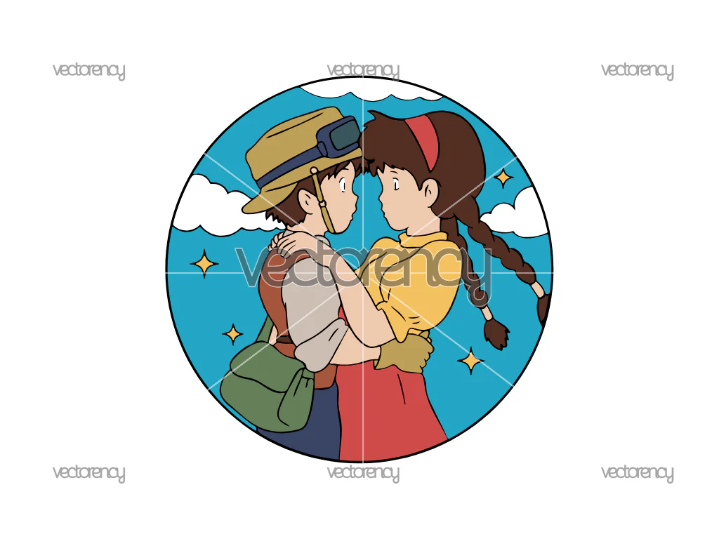 Sheeta Pazu SVG Studio Ghibli Castle in the Sky Anime Film