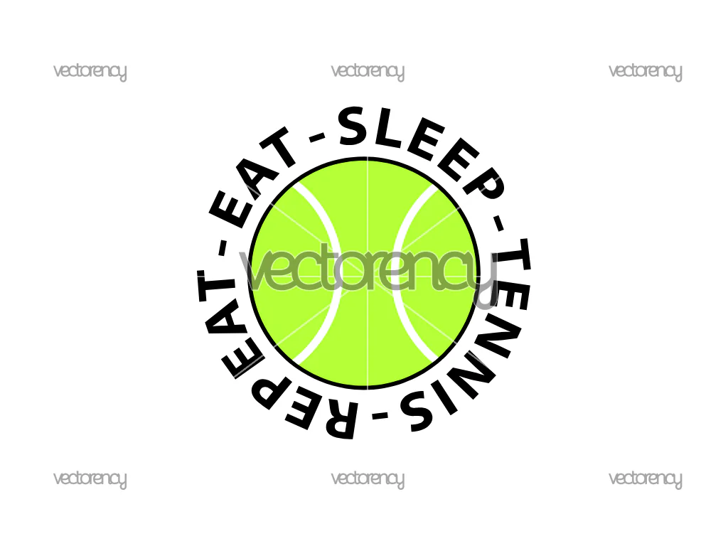 Eat Sleep Tennis Repeat Vector SVG