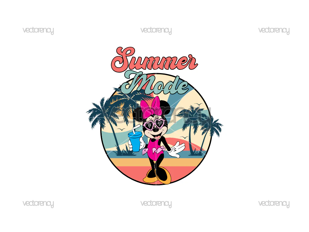 Minnie Mouse Retro Summer Mode Summer Trip Vacay Mode Magical Kingdom SVG