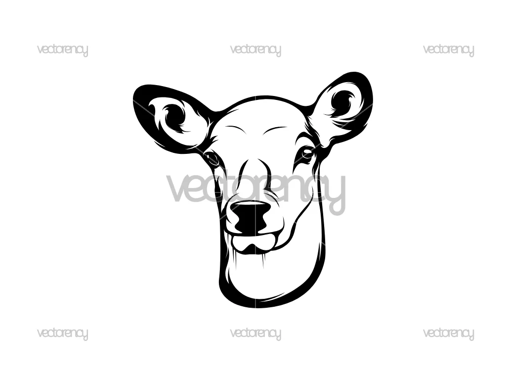 Female Deer Face Head SVG