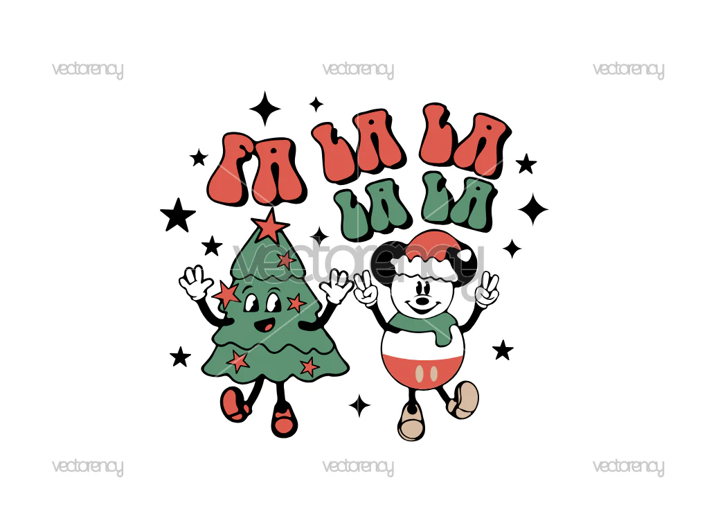 Fa La La Christmas Tree SVG