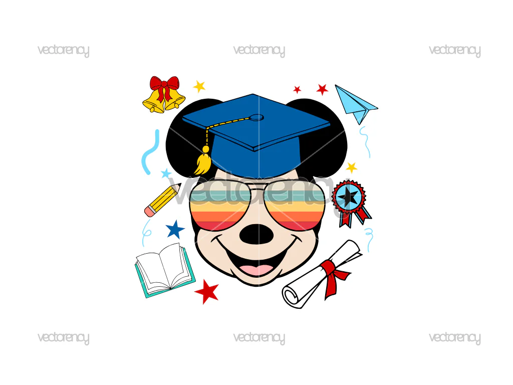 Mickey Mouse Graduation Vector SVG
