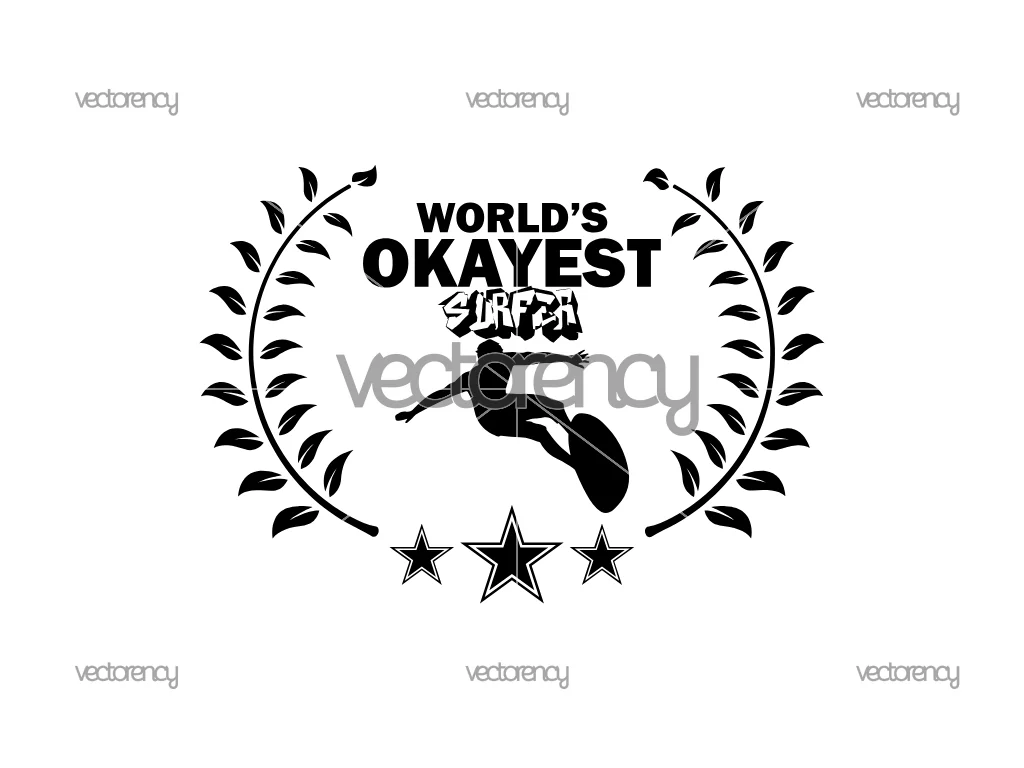 Surfing SVG World's Okayest Surfer Vector