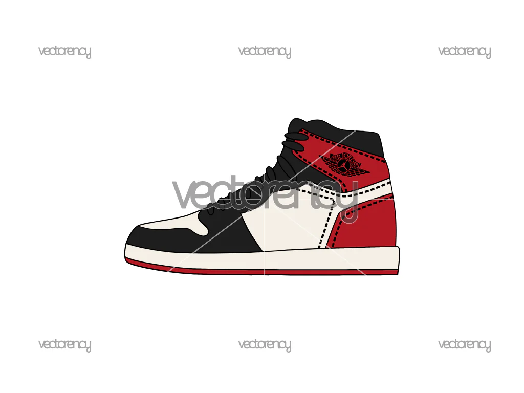 Sneaker Jordan Black Toe Shoes Jordan Vector