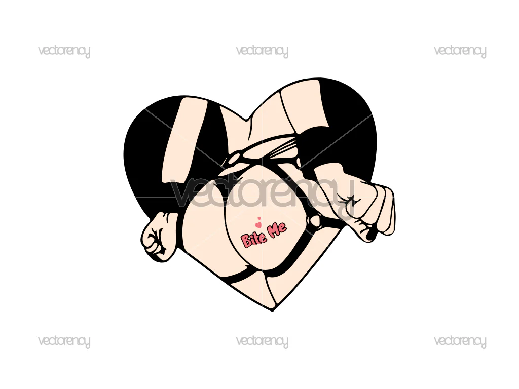 Bite Me Ass Butty Anime Ahegao PNG SVG
