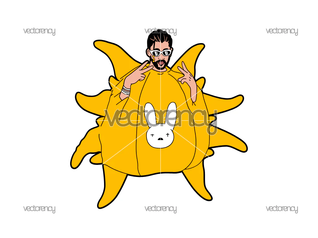 Sun Bad Bunny SVG Un Verano Sin Ti Vector