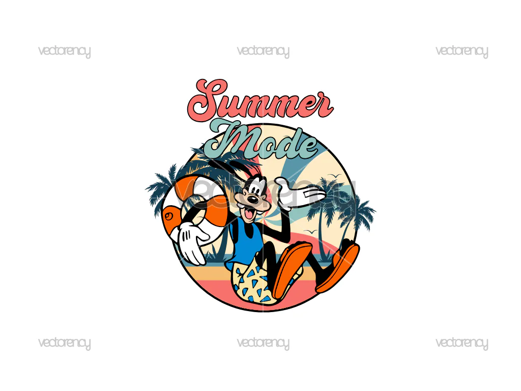 Goofy Retro Summer Mode Summer Trip Vacay Mode Magical Kingdom PNG