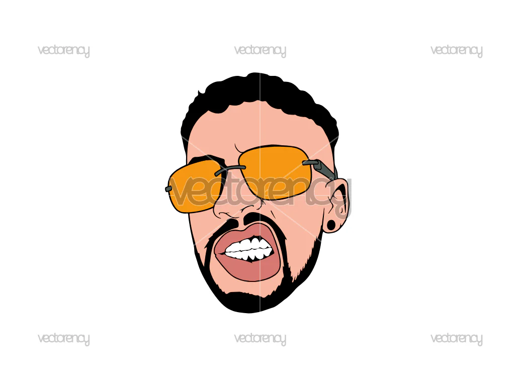 Bad Bunny Face Vector SVG PNG