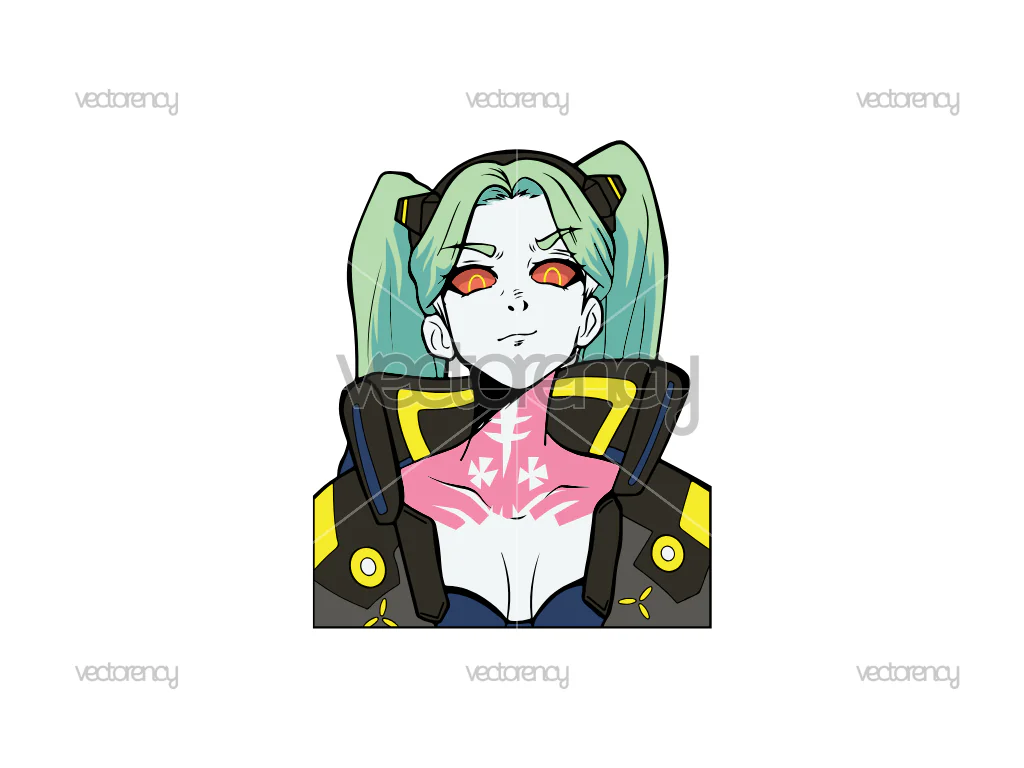 Rebecca Cyberpunk Ahegao SVG