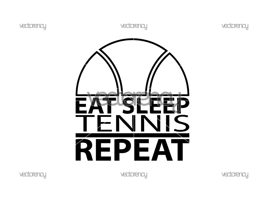 Eat Sleep Tennis Repeat SVG Cut File Vector