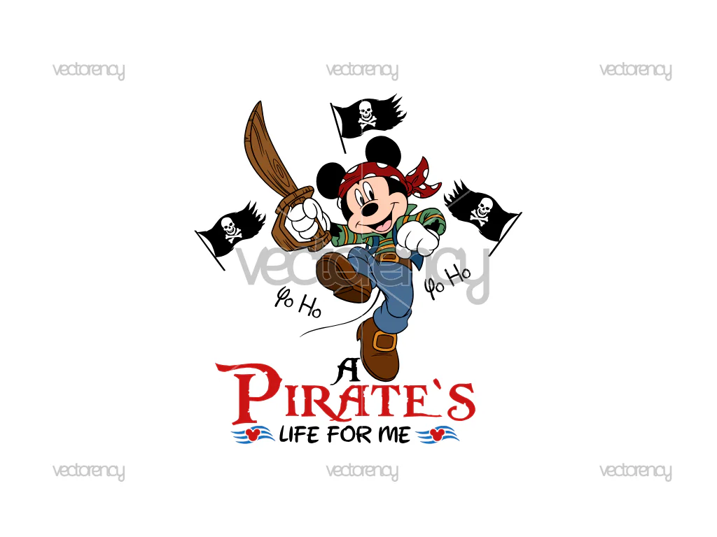 Mickey A Pirates Life For Me Vector SVG