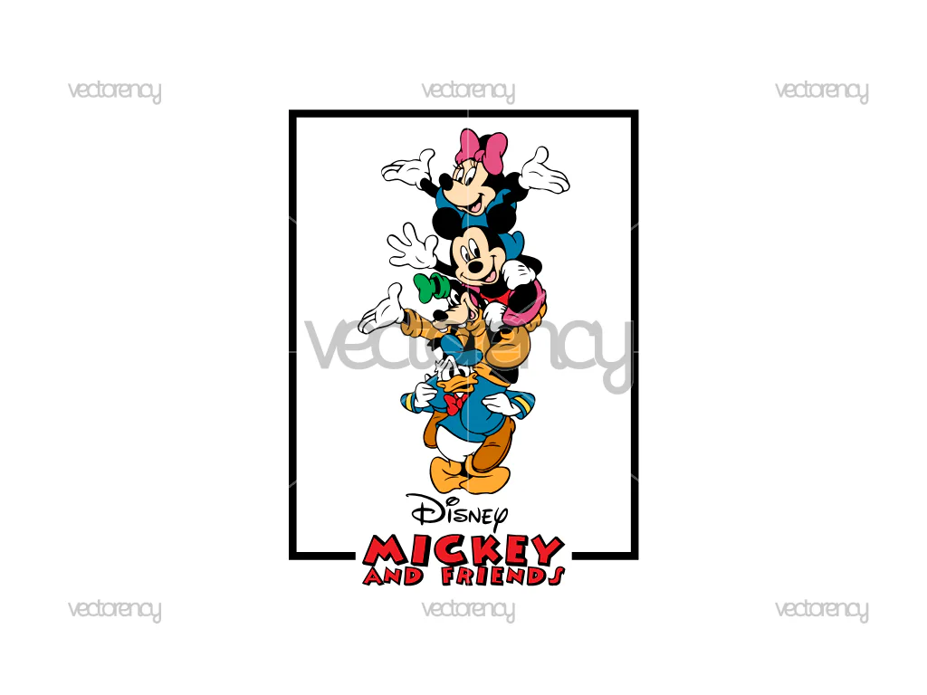 Mickey Mouse and Friends Disney SVG Friendship Vector