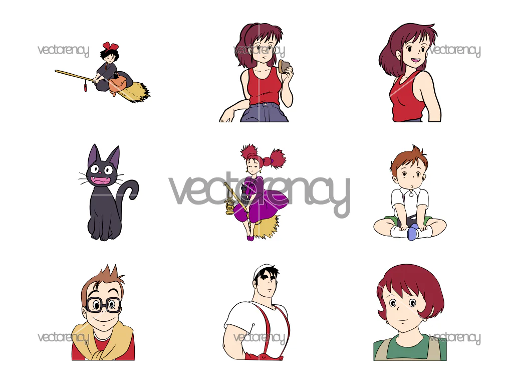 Kiki’s Delivery Service Studio Ghibli Vector SVG