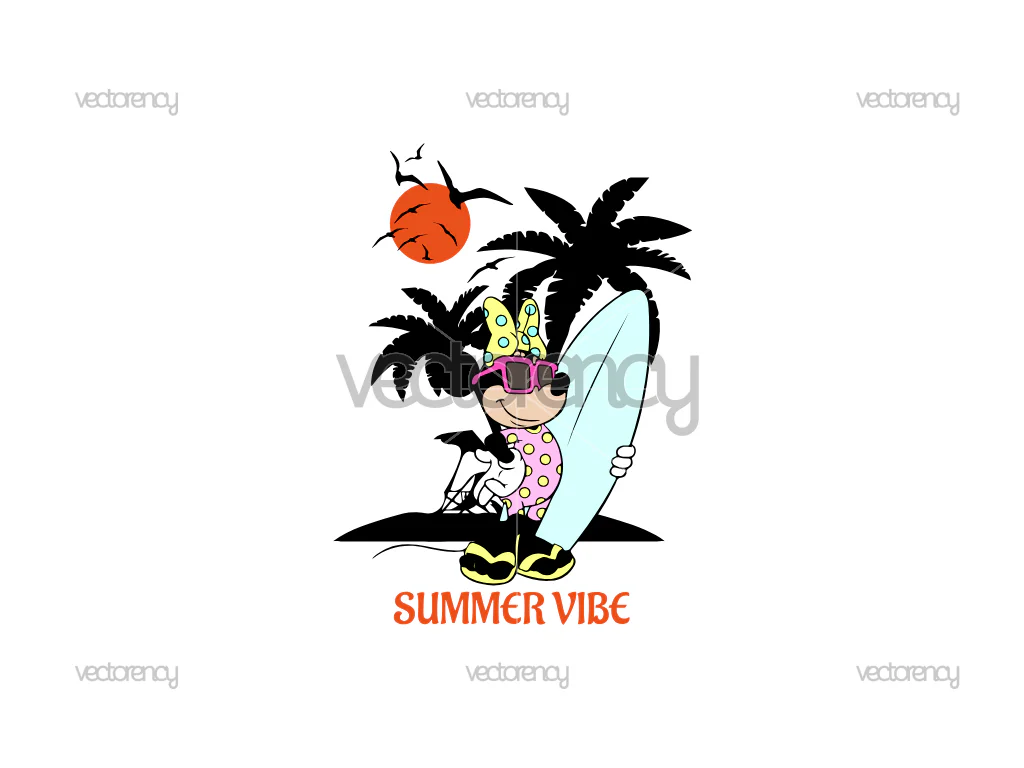 Minnie Mouse Summer Vibe Vector SVG PNG