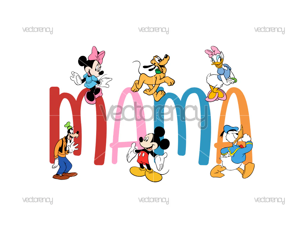 Retro Mama SVG Mothers Day Mouse And Friends